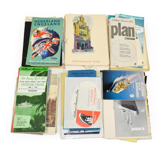 Lot 3029 - Dutch Shipping Paperwork including numerous menus for Rotterdamsche Lloyd, Holland-America...