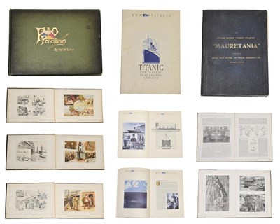 Lot 3045 - P&O Pencillings By W W Lloyd together with The Cunard Turbine-Driven Quadruple-Screw Atlantic Liner