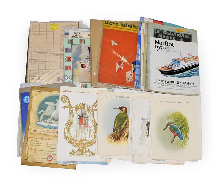 Lot 3066 - Shipping Related Paperwork examples from Cunard, Royal Mail, Furness and others including...
