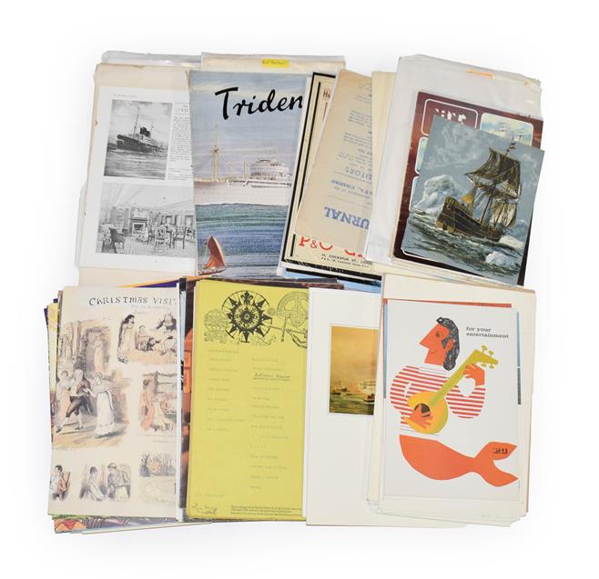 Lot 3069 - Shipping Related Paperwork from P&O,  and others including menus, brochures, booklets,...