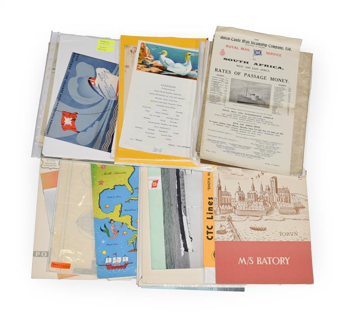 Lot 3070 - Shipping Related Paperwork including 2xCruise Plans Lancastria, five 19th Century programmes...