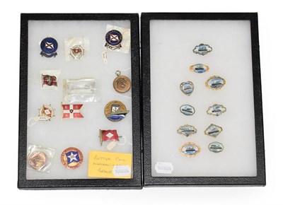 Lot 3077 - Shipping Related Pin Badges including RMS Lauentic, Celtic, Ivernia, Melite, Transylvania,...