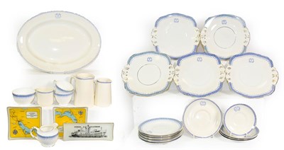 Lot 3080 - Strict Line Ceramics Group large platter, five sandwich plates, seven side plates, five saucers...