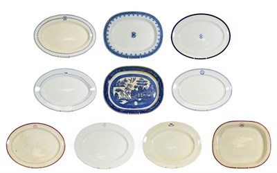 Lot 3094 - Various Shipping Companies Large Ceramic Platters with examples from Watts, Allan Line,...