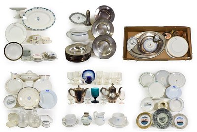 Lot 3098 - Various Shipping Related Items including mostly Continental Shipping Company ceramics and metalware