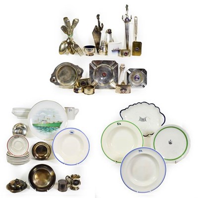 Lot 3099 - Various Shipping Related Items including various metalware, ceramic dished and assorted oil company