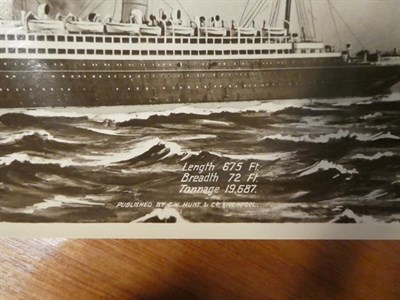 Lot 3102 - White Star Line Photographic Giant Card/Book Post Cards RMS Cedric, 2xRMS Homeric, RMS Celtic...