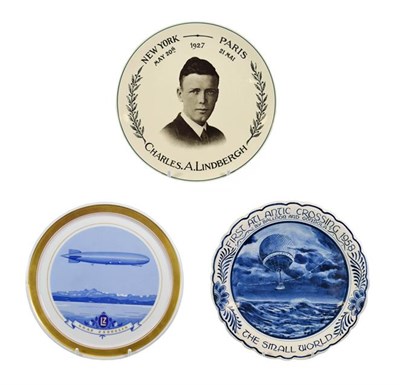 Lot 3106 - Commemorative Plates (i) First Atlantic Crossing By Balloon And Gondola 1958 (Unicorn Made in...