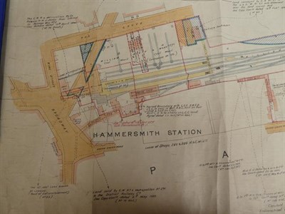Lot 3107 - Hammersmith & City Railway Plan No.1 surveyed Jan 1879 by A Webster, 66ft to 1in illustrating...
