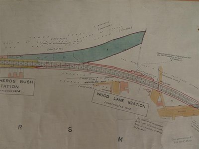 Lot 3107 - Hammersmith & City Railway Plan No.1 surveyed Jan 1879 by A Webster, 66ft to 1in illustrating...