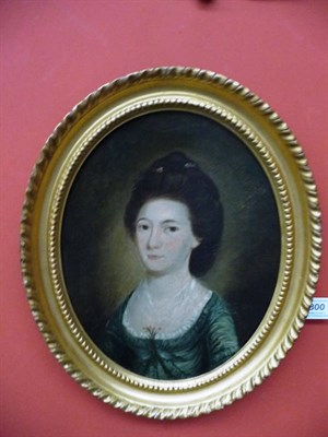 Lot 800 - Follower of Thomas Hickey (18th/19th century) Portrait of a lady, head and shoulders, wearing a...