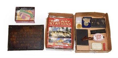 Lot 3110 - Railway Related Items including LM&SR Look Out enamel armband, Britains Canadian Pacific...