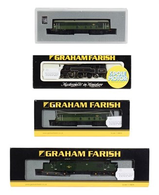 Lot 3115 - Graham Farish N Gauge Four Locomotives 371451A Class 37/0 Diesel D6712, 372979 Class 24 Diesel...