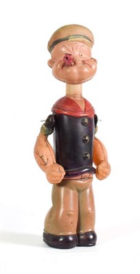 Lot 3198 - Japanese Celluloid Popeye with clockwork motor 8 1/2'', 22cm (G, some damage to celluloid, arms...