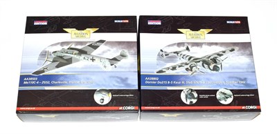 Lot 3226 - Corgi Aviation Archive 1:72 Scale Two Luftwaffe Aircraft AA38503 Me 110C-4 and AA38802 Dornier...