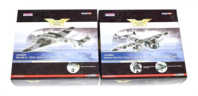 Lot 3227 - Corgi Aviation Archive 1:72 Scale Two Luftwaffe Aircraft AA38503 Me 110C-4 and AA38802 Dornier...