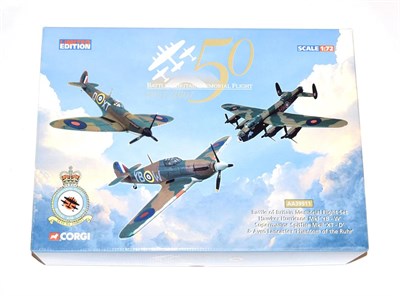 Lot 3233 - Corgi Aviation Archive AA32602 1:72 Scale Battle Of Britain Memorial Flight Set with Hawker...