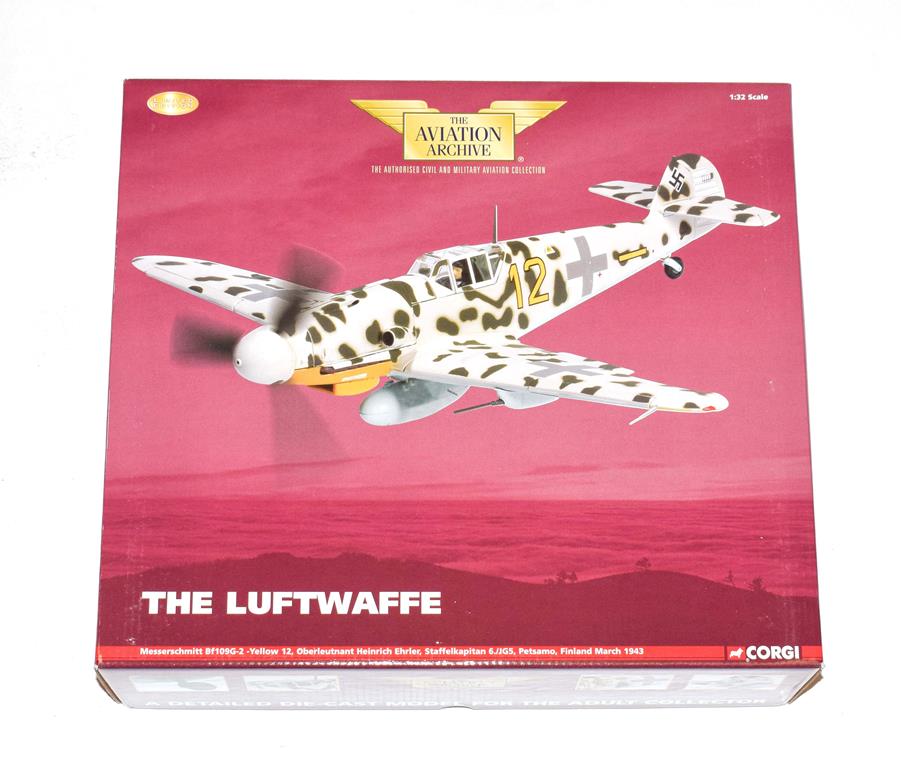 Lot 3257 - Corgi Aviation Archive AA34906 1:32 Scale Messerschmitt Bf109G-2 Oberleutnant Heinrich Ehrler...