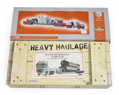 Lot 3294 - Corgi Heavy Haulage CC13203 DAF XF Super Space Cab King Trailer with Locomotive load with...