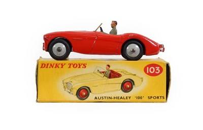 Lot 3303 - Dinky 103 Austin Healey 100 red, road version (E box G)