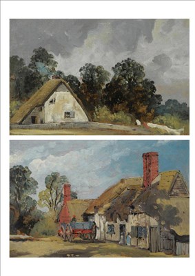 Lot 819 - Frederick Waters Watts (1800-1862) "Landscape with Cottages, Petersfield"; "Landscape with...