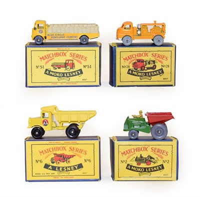Lot 3312 - Matchbox 1-75's 2 Dumper GPW, 6 Quarry truck BPW, 28 Compressor lorry MW and 51 Albion Cement lorry