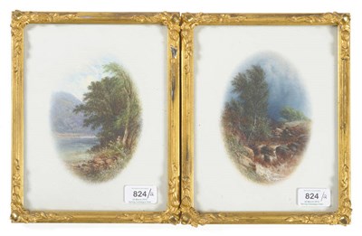 Lot 824 - Walter Williams (fl.1841-1876) "In Bolton Woods, Yorkshire"; Mountain stream with trees Both...