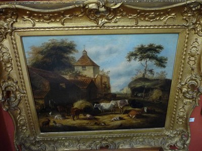 Lot 828 - George Jackson (fl.c.1830-1864) Farmyard scene Inscribed and dated 1850 on the original frame, also