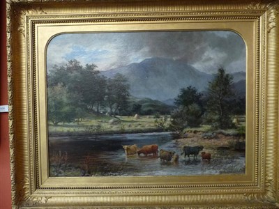 Lot 833 - David George Steell ARSA (1856-1930) Summer river landscape in the Highlands Signed and dated...