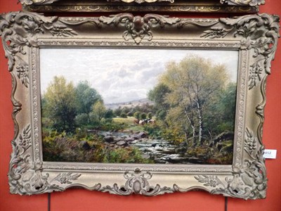 Lot 852 - John Gunson Atkinson (fl.1849-1879) "An Autumnal Day, Froggat Edge, Derbyshire" Signed,...