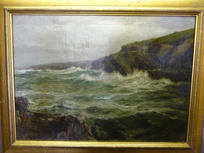 Lot 867 - Arthur Wilde Parsons RWA (1854-1931) Coastal scene with waves breaking on rocks Signed and...