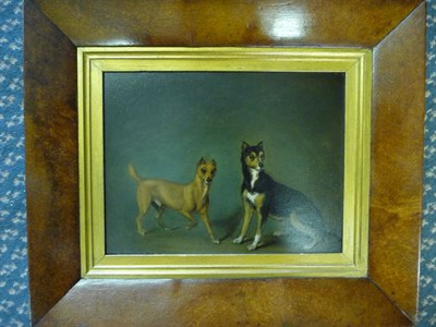 Lot 908 - Attributed to Edwin Loder (19th century) Two Manchester Terriers Oil on panel, 21cm by 28cm