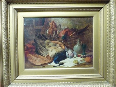 Lot 916 - James Hardy Jnr RI (1832-1889) Still life of dead game, fruit in the foreground Signed and...