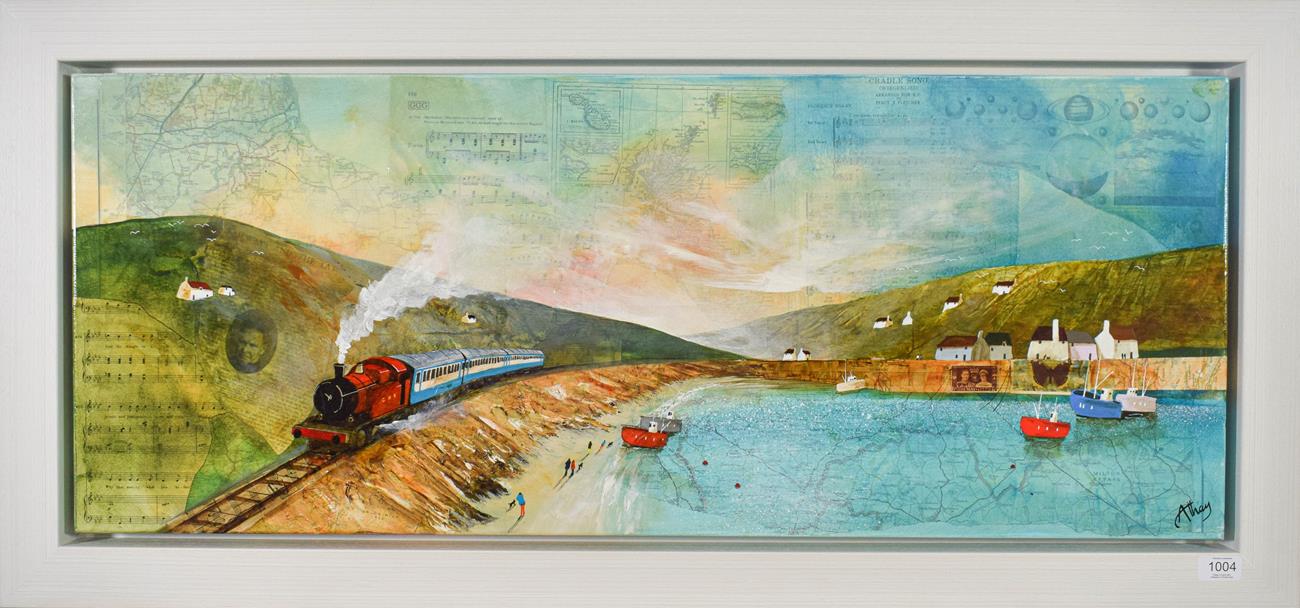Lot 1004 - Keith Athay (Contemporary) ''To the Seaside'' Signed, acrylic on canvas, 40cm by 100cm...