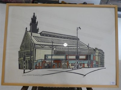 Lot 1052 - Willie Rodger RSA RGI (1930-2018) ''Glasgow Fish Market'' Signed and numberd 21/25, inscribed, wood