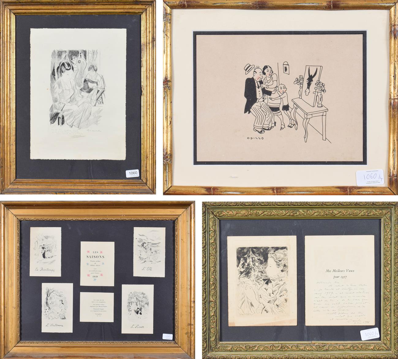 Lot 1060 - After Emilio Grau Sala (1911-1975) Spanish ''Les Saisons'' Set of prints depicting the four seasons