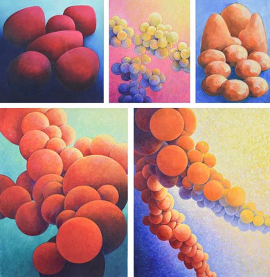 Lot 1076 - Gerry Jones (Contemporary) Untitled Acrylic on canvas together with four further oils by the artist