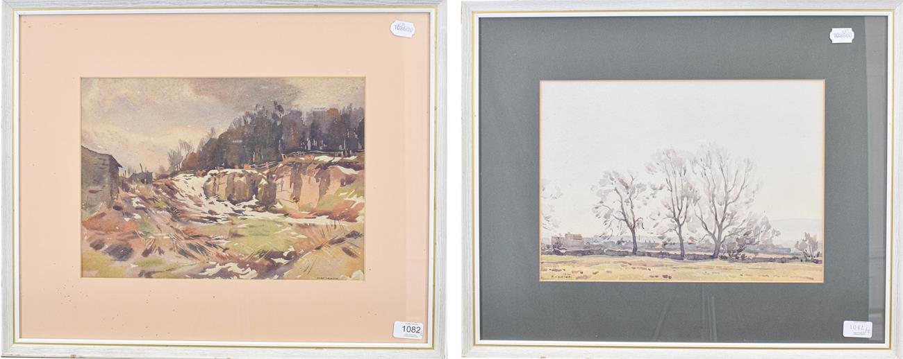 Lot 1082 - Fred Lawson (1888-1968)  Winter landscape  Signed and dated 1920, watercolour, together with a...