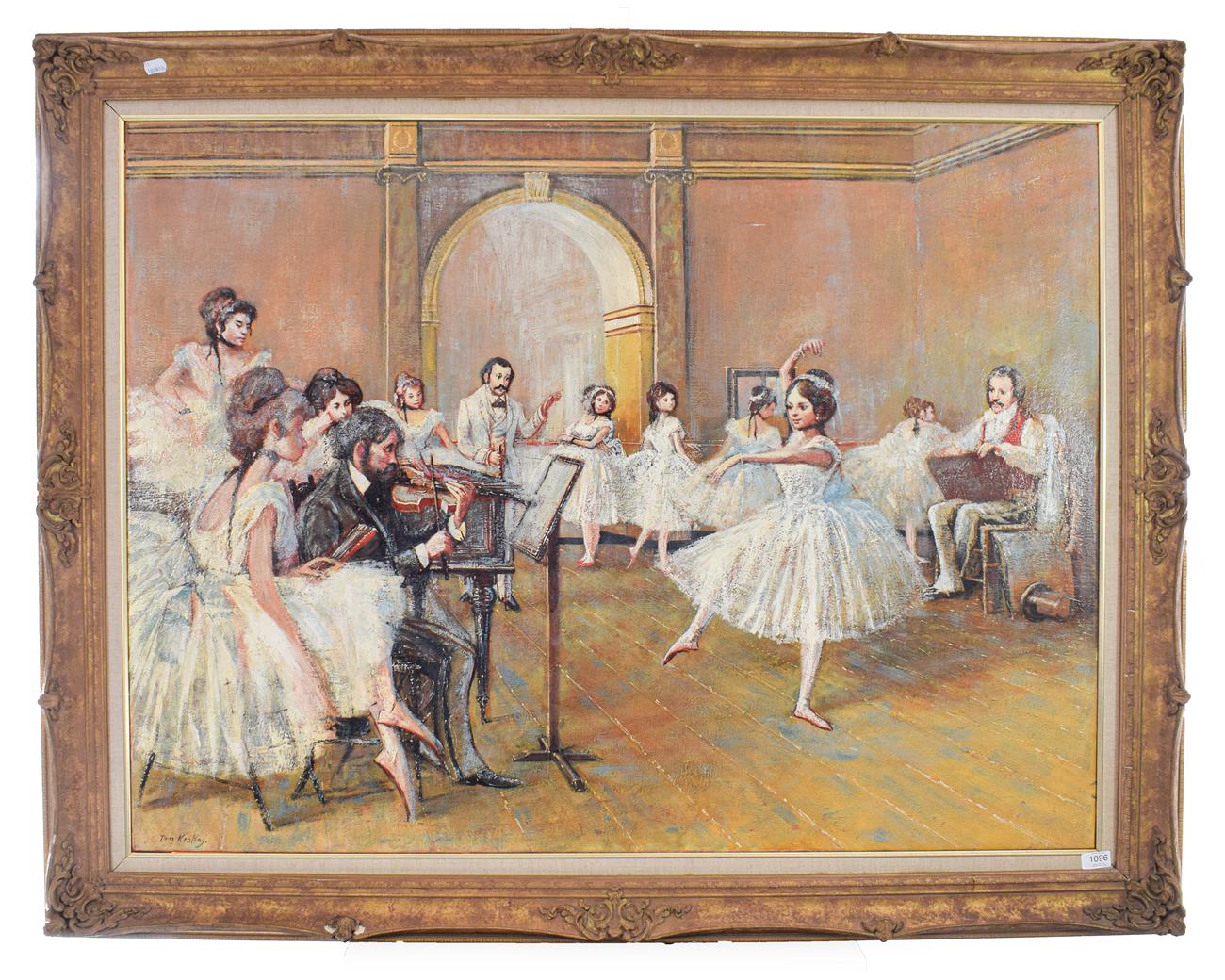 Lot 1096 - Tom Keating (1917-1984) After Degas, dance rehearsal Signed, oil on canvas, 91cm by 122cm...