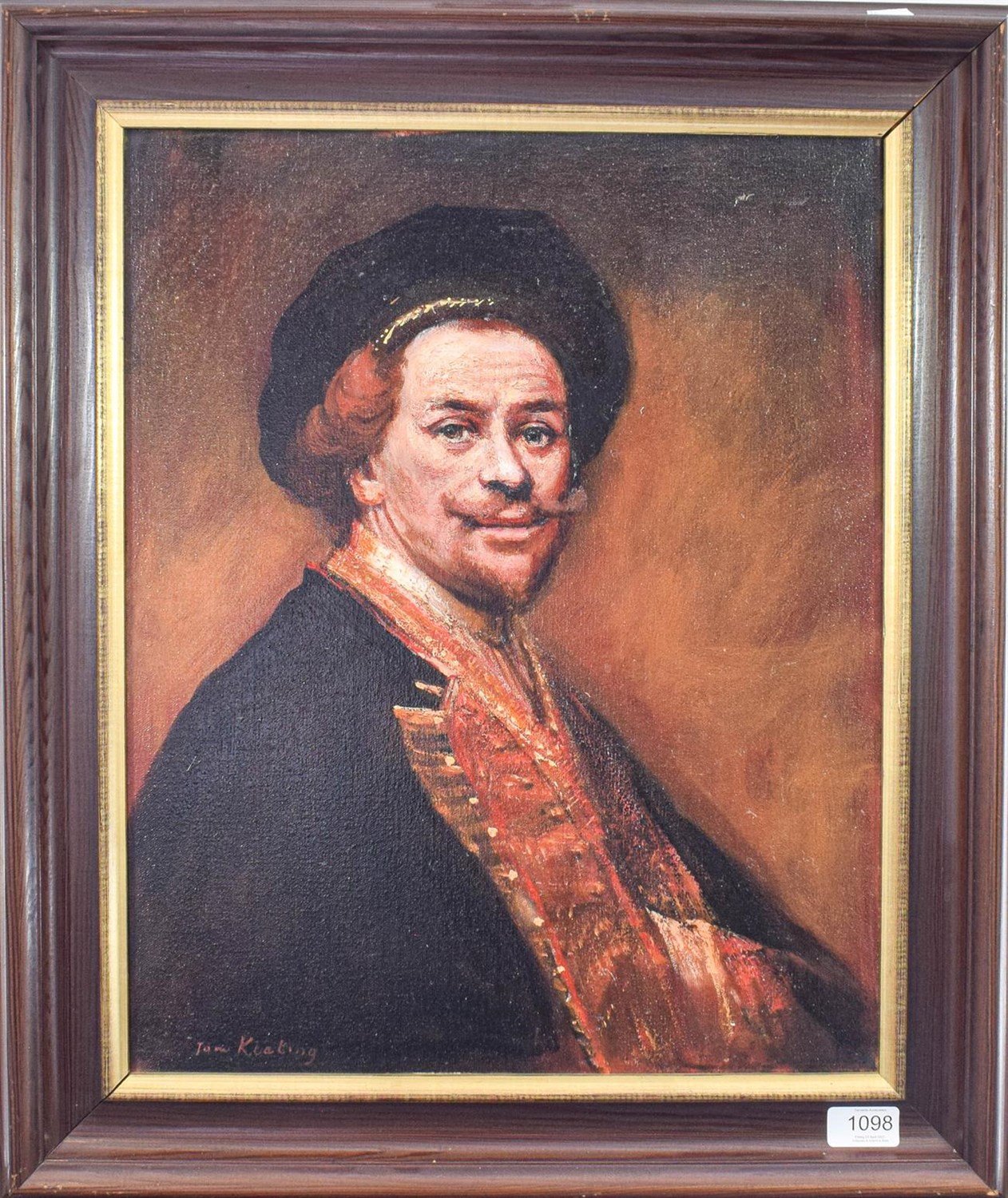 Lot 1098 - Tom Keating (1917-1984) After Rembrandt, self portrait of the artist Signed, oil on canvas, 49cm by