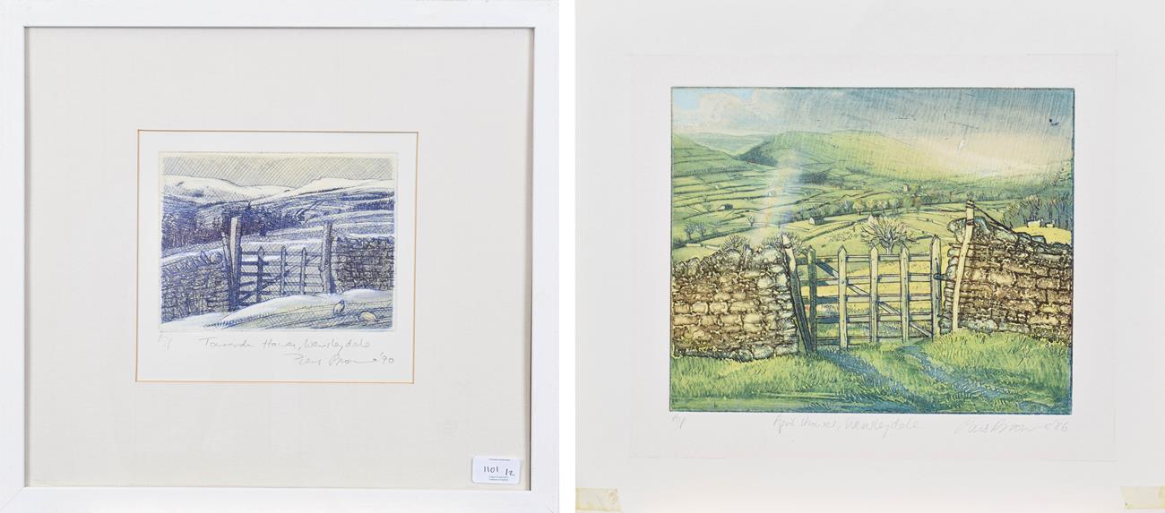Lot 1101 - Piers Browne (b.1949) ''April Shower Wensleydale'' Signed and dated (19)86, inscribed A/P, etching