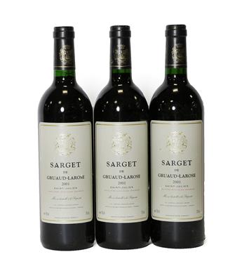 Lot 2041 - Château Gruard-Larose ''Sarget De Gruard-Larose'' 2001, Saint-Julien (three bottles)