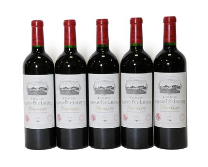 Lot 2046 - Château Grand-Puy-Lacoste 2001, Pauillac (five bottles)