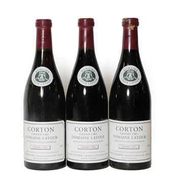 Lot 2064 - Domaine Louis Latour 1993 Corton Grand Cru (three bottles)