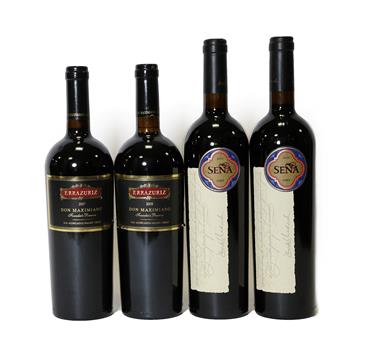 Lot 2087 - Sena 2013, Chile (two bottles), Errazuriz Dom Maximiano 2007 and 2008, Chile (two bottles) (4)