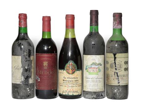 Lot 2095 - La Chatellerie Bourgogne 1964 (one bottle), Alexis Lichine Médoc (one bottle), Château...