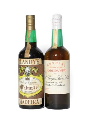 Lot 2102 - Blandy's Malmsey Madeira (one bottle), H.M. Borges, Madeira Wine (one bottle) (2)
