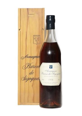 Lot 2104 - Baron de Sigognac, Armagnac 1958 (one bottle)