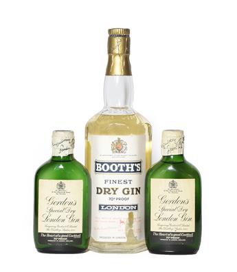 Lot 2107 - Gordon's Special Dry London Gin, 1950s spring cap bottling, 70° proof, 62/3 fl.oz., (two bottles)