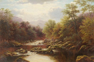 Lot 943 - William Mellor (1851-1931) "Langdale Pikes from the River, Langdale Westmorland", figures...